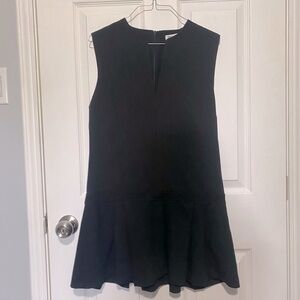 Zara A-line Black Pleated Sleeveless Dress